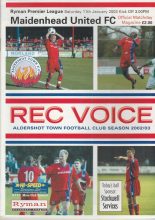 Aldershot Town v Maidenhead United  11-Jan-2003