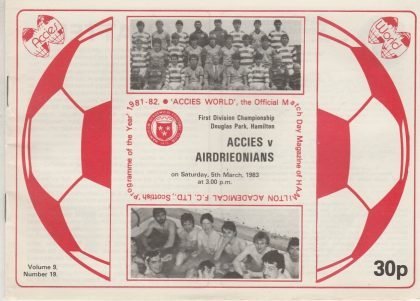 Hamilton Academicals v Airdrieonians  05-Mar-1983