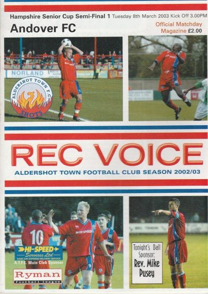 Aldershot Town v Andover 08-Mar-2003