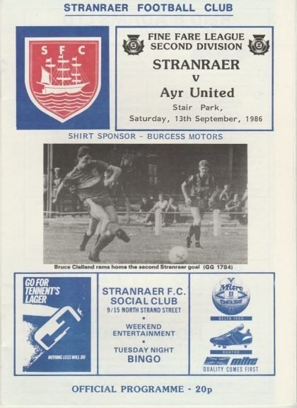 Stranraer v Ayr United 13-Sep-1986