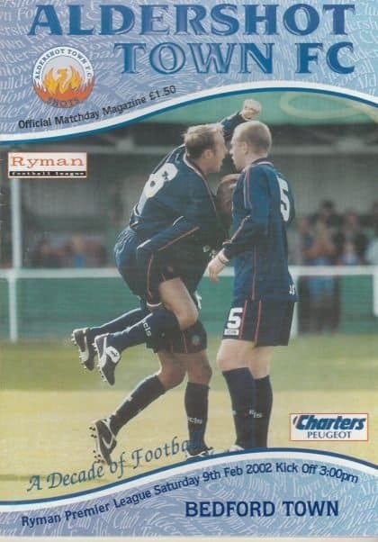 Aldershot Town v Bedford Town  09-Feb-2002