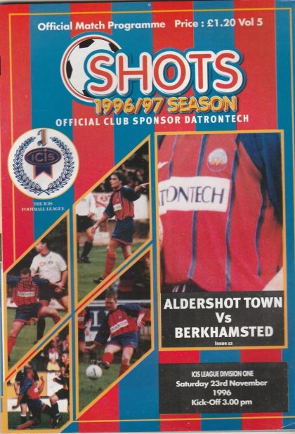 Aldershot Town v Berkhamsted Town   23-Nov-1996