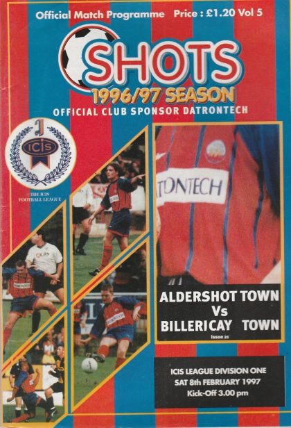 Aldershot Town v Billericay Town   08-Feb-1997