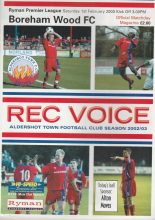 Aldershot Town v Boreham Wood  01-Feb-2003