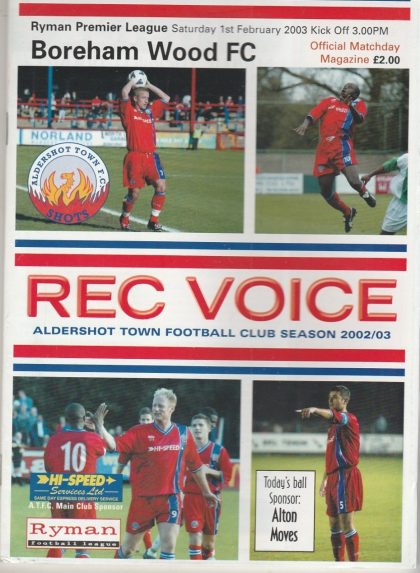 Aldershot Town v Boreham Wood  01-Feb-2003
