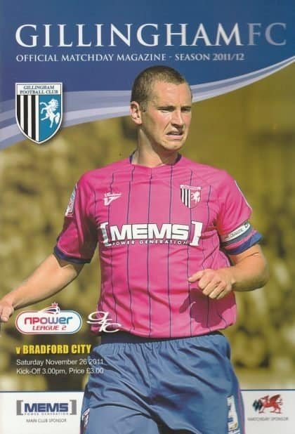 Gillingham v Bradford City  26-Nov-2011