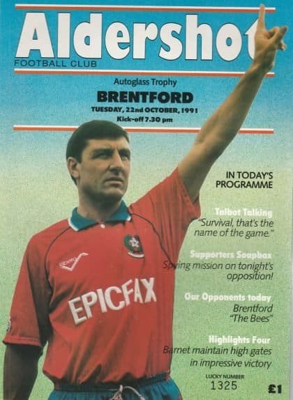 Aldershot v Brentford 22-Oct-1991