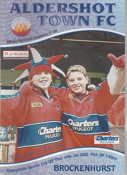 Aldershot Town v Brockenhurst  10-Jan-2002