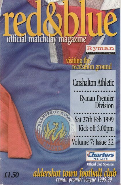 Aldershot Town v Carshalton Athletic   27-Feb-1999