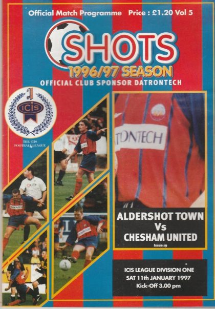 Aldershot Town v Chesham United   11-Jan-1997