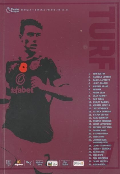 Burnley v Crystal Palace 05-Nov-2016