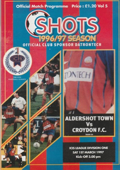 Aldershot Town v Croydon  01-Mar-1997