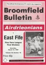 Airdrieonians v East Fife 14-Mar-1987