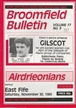 Airdrieonians v East Fife 30-Nov-1985
