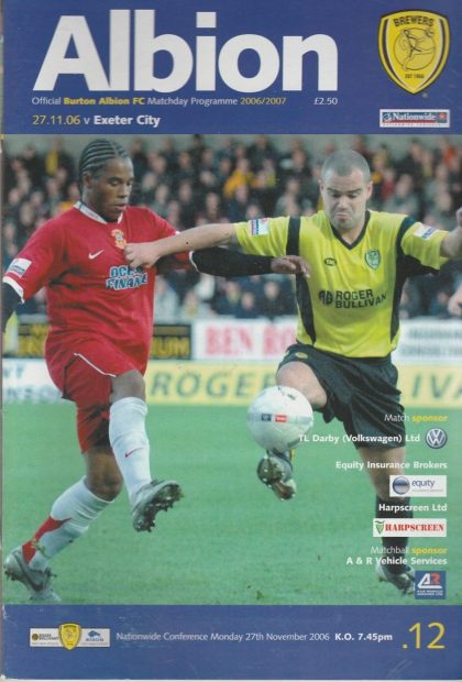 Burton Albion v Exeter City 27-Nov-2006