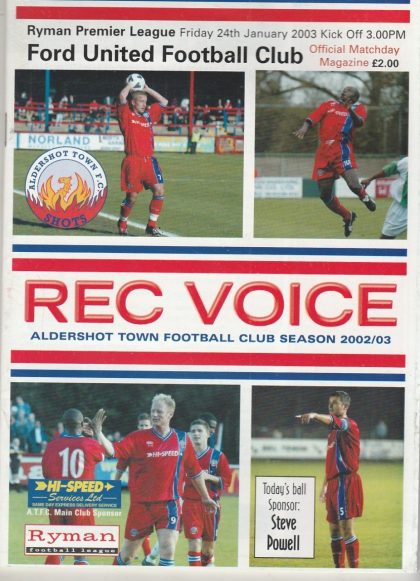 Aldershot Town v Ford United  24-Jan-2003