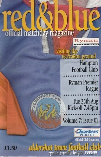 Aldershot Town v Hampton  25-Aug-1998