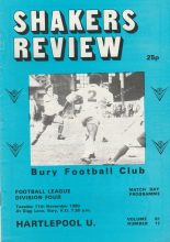 Bury v Hartlepool United  11-Nov-1980