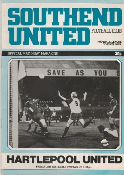 Southend United v Hartlepool United 26-Sep-1980