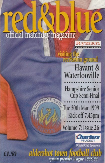 Aldershot Town v Havant & Waterlooville 30-Mar-1999