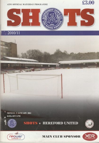 Aldershot Town v Hereford United  03-Jan-2011