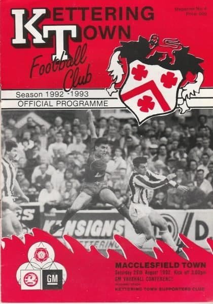 Kettering Town v Macclesfield Town 29-Aug-1992