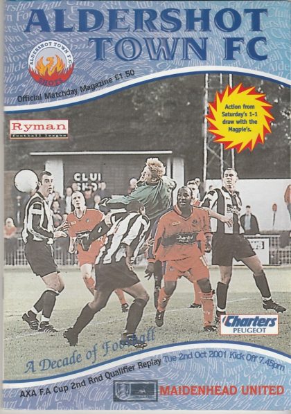 Aldershot Town v Maidenhead United   02-Oct-2001