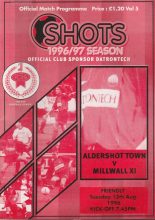 Aldershot Town v Millwall XI  13-Aug-1996