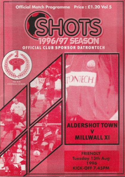 Aldershot Town v Millwall XI  13-Aug-1996