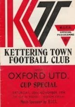 Kettering Town v  Oxford United  20-Nov-1976