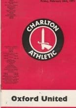 Charlton Athletic v Oxford United 26-Feb-1971