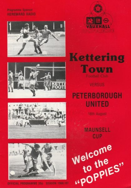 Kettering Town v Peterborough United 18-Aug-1986