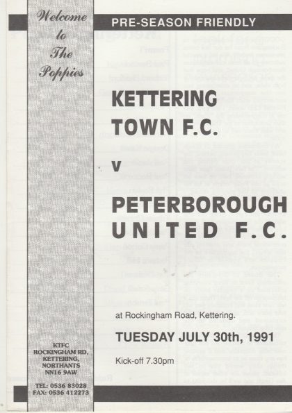 Kettering Town v Peterborough United 30-Jul-1991