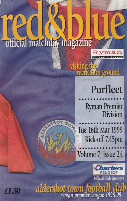 Aldershot Town v Purfleet  16-Mar-1999
