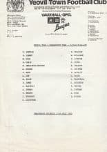 Yeovil Town v Shrewsbury Town  31-Jul-1985