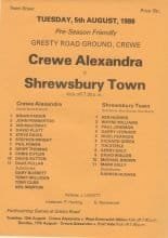 Crewe Alexandra v Shrewsbury Town 05-Aug-1986