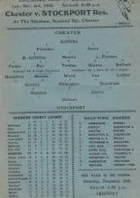 Chester Reserves v Stockport County Reserves  03-Dec-1955