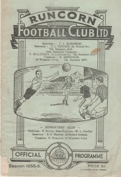 Runcorn v Stockport County Reserves  07-Sep-1955