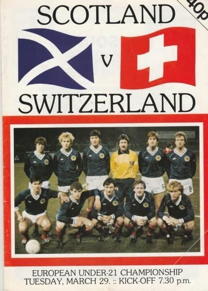 Scotland u21 v Switzerland u21  29-Mar-1990