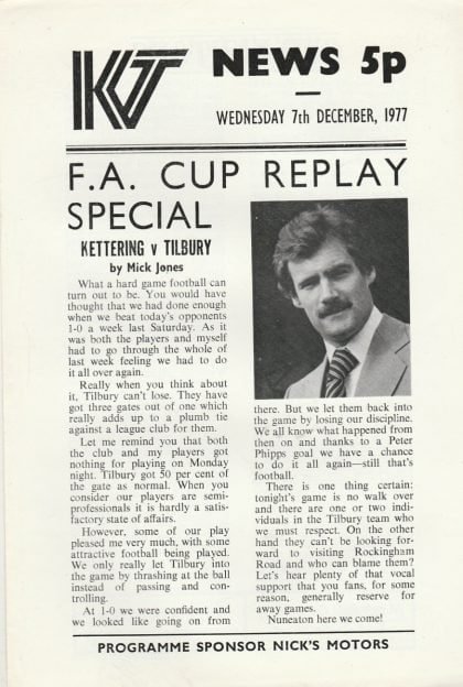 Kettering Town v Tilbury  07-Dec-1977