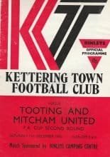 Kettering Town v Tooting & Mitcham United  11-Dec-1976