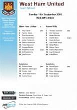 West Ham United v Aston Villa 10-Sep-2006