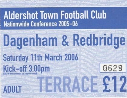 Aldershot Town v Dagenham & Redbridge   11-Mar-2006