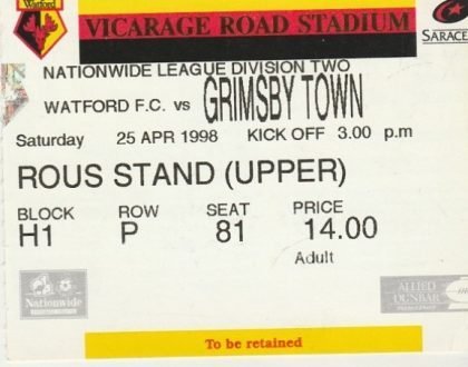 Watford v Grimsby Town 25-Apr-1998