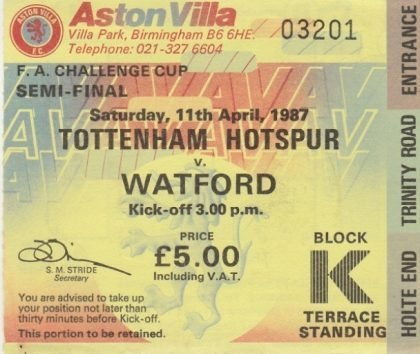 Tottenham Hotspur v Watford 11-Apr-1987
