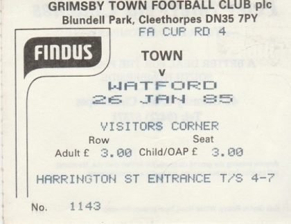 Grimsby Town v Watford 26-Jan-1985