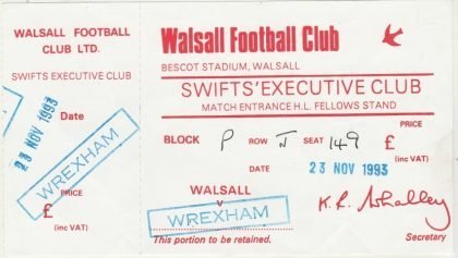 Walsall v Wrexham 23-Nov-1993