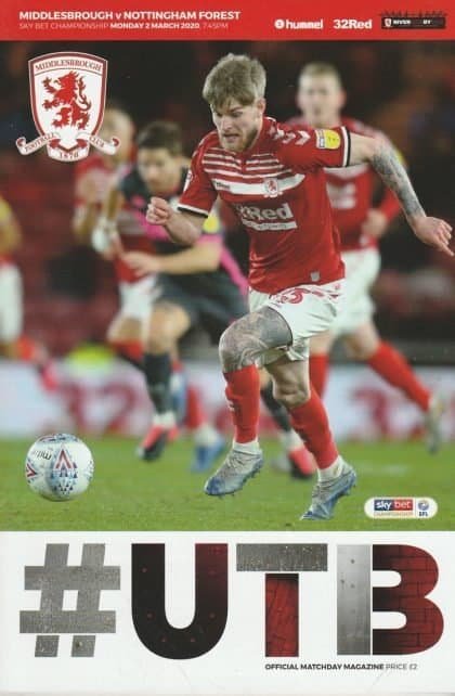 Middlesbrough v Nottingham Forest  02-Mar-2020