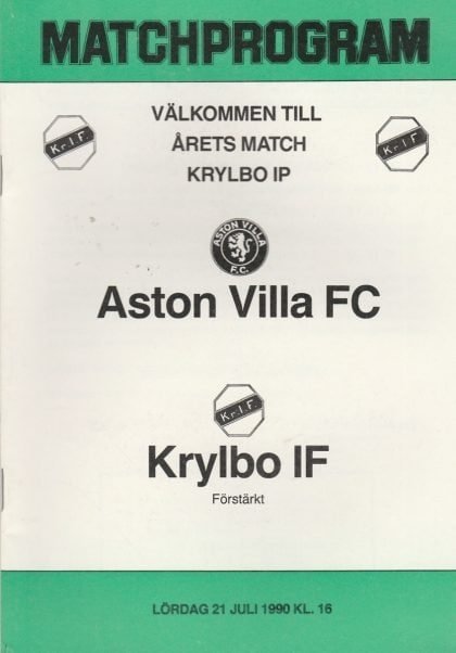 Krylbo IF v Aston Villa  21-Jul-1990