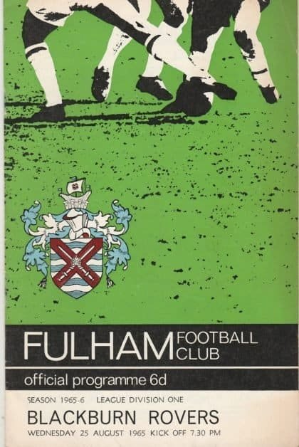 Fulham v Blackburn Rovers  25-Aug-1965